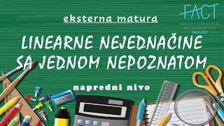 Linearne nejednačine sa jednom nepoznatom  napredni nivo [upl. by Aynad]