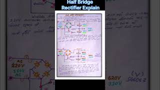 Half Bridge Rectifier Explain  youtube shorts viral trending ledtvrepairing powersupplyledtv [upl. by Isahella]