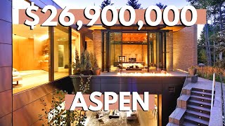 Inside a 26900000 Mountain Cabin in Aspen CO  Colorado Luxury Home Tour [upl. by Gwenni978]