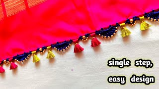 simple krosha kuchu saree kuchu kroshakuchu simple saree kuchu  Nandana Creations [upl. by Ylaek951]