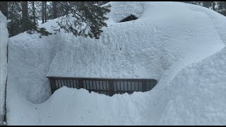 California homes completely buried in snow from crazy winter storms Drone and interviews [upl. by Frodeen683]