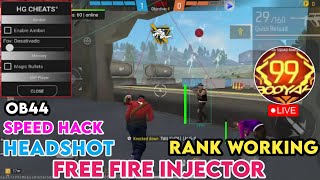 Free Fire OB44 injector  Headshot Hack  Esp Location  Rank Working injector  ff hack [upl. by Notyrb841]