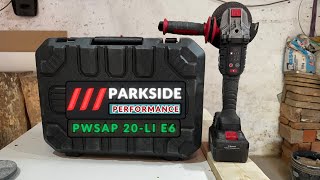 PARKSIDE PERFORMANCE PWSAP 20Li E6 ANGLE GRINDER [upl. by Araeit322]