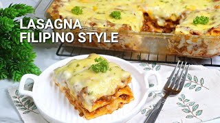 Lasagna Filipino Style Recipe  Affordable and Easy Lasagna [upl. by Tillio]