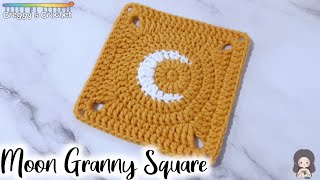 CROCHET “Moon” Granny Square  Tutorial [upl. by Yrellav]