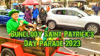 Saint Patricks Day Parade Bunclody 2023 great turnout despite the rain [upl. by Abihsat]