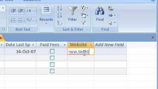 Use the Hyperlink Data Type in Access 2007 [upl. by Anauqal]