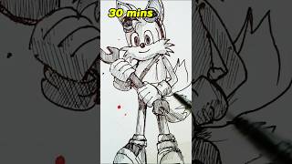 Pendrawing Tails in 10secs30secs5mins30mins 1hr2hrs drawing art shorts sonic [upl. by Russel]