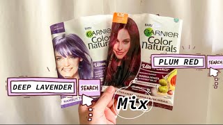 Garnier hair color plum red mix Deep Lavender [upl. by Yssim]