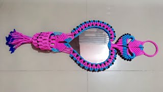 Macrame beautiful heart💓 shape mirror full tutorial  macrame heart shape mirror  wallhanging [upl. by Htiekel]