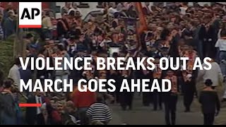 NORTHERN IRELAND VIOLENCE BREAKS OUT AS MARCH GOES AHEAD [upl. by Slifka324]