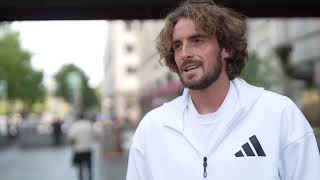 Stefanos Tsitsipas Laver Cup 2024 arrival [upl. by Cyb]