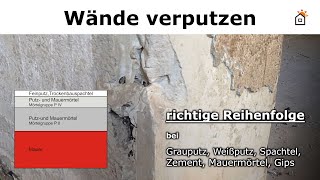 Wand verputzen  richtige Reihenfolge von Putz und Mörtel [upl. by Noxin]