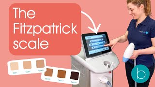 The Fitzpatrick scale test skin types chart patch test and treatment for laser hair removal [upl. by Luisa]