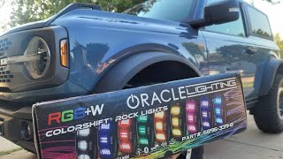 2023 Bronco 2 door Oracle RGB rocklights install Detailed DIY [upl. by Yra]