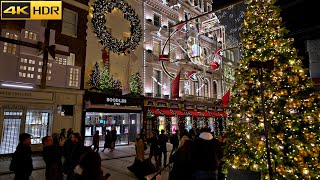 🎄Christmas Lights Walk in Posh Bond Street  2024 🎁 London Christmas Walk 4K HDR [upl. by Ynohtnaeoj]