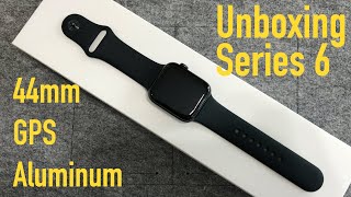 Unboxing amp first review of the new Apple Watch Series 6 44mm space gray Aluminum black GPS [upl. by Cranford]