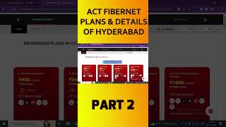 ACT Fibernet Plans in Hyderabad All You Need to Know  Part 2 act actfibernet hyderabad broadb [upl. by Ajnot]