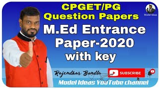 MEd 2020 Previous Paper MEd Entrance syllabus MEd colleges CPGET Eligibility Model Ideas [upl. by Ledba]