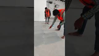 Epoxy floor paint first coat applying in store building ground floor 😀 Subscribe my channel [upl. by Orecic459]