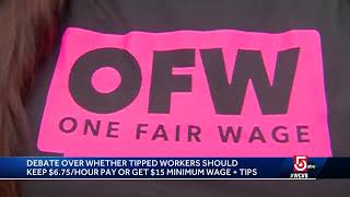 Group fighting to raise wages for tipped workers in Massachusetts [upl. by Treacy30]