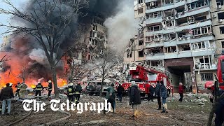 Dnipro Ukraine At least five people killed after Russian missile hits residential building [upl. by Carmelo]