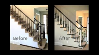 Remodel Staircase  Remove Carpet Stain hardwood On a tight budget 🛠 🔨 [upl. by Santiago]