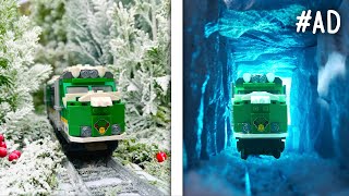 I Built a Giant LEGO Train in a Snowy Forest [upl. by Attennek]