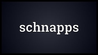 Schnapps Meaning [upl. by Avraham90]