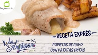 Receta Exprés Popietas de pavo con patatas fritas [upl. by Manwell]