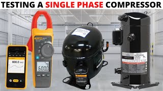 HVAC How To Test a Single Phase Compressor amp Check For Any Grounds Insulation Resistance Ohm Test [upl. by Nirroc]