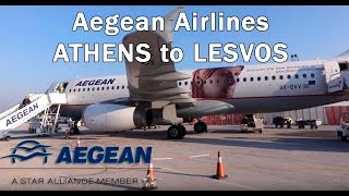 Trip report  Aegean Airlines  Athens to Lesvos island  A3 7250  A320  Economy  ATH  MJT [upl. by Rochella]