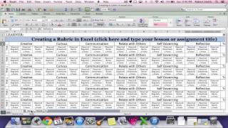 Create a Rubric in Excel Step one and Step two [upl. by Boigie]