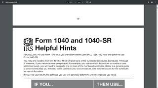 2023 Taxes  Form 1040 Quick Helpful Hints [upl. by Sholes299]