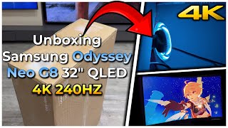 WORLDS FIRST 4K 240HZ MONITOR  Samsung Odyssey Neo G8 Unboxing  4K [upl. by Ttezil]