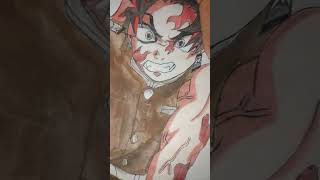 Drawing tanjiro demon king 😈👑  shoetsdrawingviralanime [upl. by Charla]