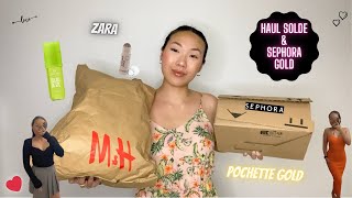 HAUL  SEPHORA GOLD amp SOLDES Zara HampM [upl. by Emera]