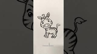 How to draw a cute Zebra  easy drawing step by step [upl. by Aimat]