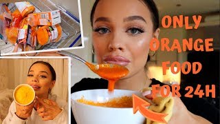 I ONLY ATE ORANGE FOOD FOR 24 HOURS CHALLENGE [upl. by Marras]