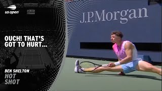 Ben Shelton Does the Splits  2024 US Open [upl. by Ravid874]