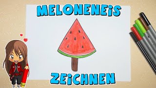 Meloneneis einfach malen für Kinder  ab 4 Jahren  Malen mit Evi  deutsch [upl. by Vail277]