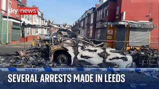 Leeds riot Several arrests made after unrest in Harehills [upl. by Hurleigh]