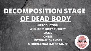 Post mortem decomposition  Stages after death  Forensic medicine  UGC NET Forensic science [upl. by Anierdna]