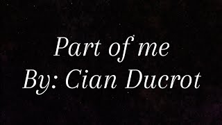 Part Of Me By Cian DucrotLyric Video By XxSolarLunaxX [upl. by Jenn]