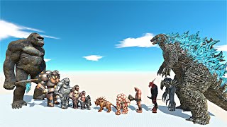 Mutant Primates  King Kong vs Infernals  Godzilla  Animal Revolt Battle Simulator [upl. by Ehtiaf]