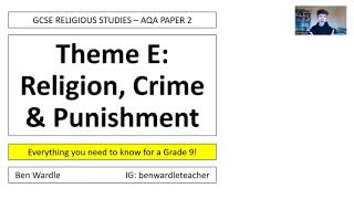 GCSE RELIGIOUS STUDIES  THEME E CRIME AND PUNISHMENT AQA PAPER 2 [upl. by Statis]