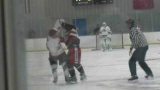 Fresno Monster Gunner White dropping the gloves with Arizona Redhawk Blake McCracken [upl. by Eatnohs]