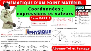 Leçon 1Cinématique du point1ère Partieexpressioncoordonnéevaleur ou norme [upl. by Repip]