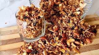 How to make the Best Healthy Granola at home😋 [upl. by Hakon929]