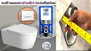 how to Install wall mounted toilet geberit wall hung toilet installation home plumbing [upl. by Nilkoorb]